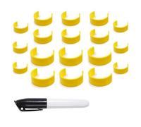 Juqoyue Clips para Frascos de Pastillas, Clips para Etiquetas de Frascos de Medicamentos para una Fácil Identificación de Medicamentos, Paquete con Bolígrafo de Etiquetas 18 Piezas