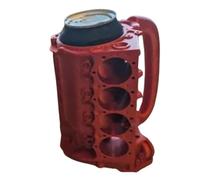 Juqoyue con Forma de Bloque de Motor, Divertida con Forma de Mecánico, Soporte para Tarro de 12 Oz, Regalo para Mecánico de Automóviles, Regalo para Amantes de los Automóviles