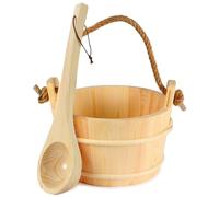 Juqoyue Conjunto de Cubo y Cucharón de Sauna, Cubo de Sauna y Cucharón de Sauna, Accesorios de Sauna Hechos A Mano de Madera de Pino