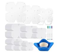 Juqoyue Conjunto de Plantillas de Patrones de Costura para Acogedores con 4 Rotuladores Solubles en Agua para Coser Tú Mismo