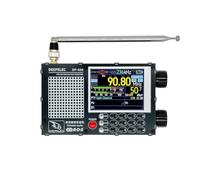 Juqoyue DP-666 TEF6686 Radio 5000mAh Alta Sensibilidad Banda Completa FM AM FM FM Radio Receptor de onda corta con antena Negro