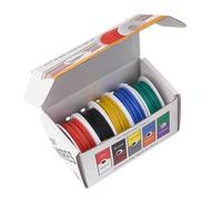 Juqoyue El Silicón Flexible del Alambre Eléctrico 22AWG el Alambre de Cobre Estañado Calibre de los Alambres 22 5 Colorea el 16.4ft/los 5m Cada
