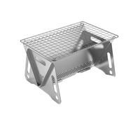 Juqoyue Estufa de Leña Plegable Portátil para Exteriores, 2 Modelos, de Acero Inoxidable, para Barbacoa, Suministros para Acampar, Estufa de Carbón, L