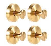 Juqoyue Gancho para Ropa con Ventosa de Acero Inoxidable, Gancho para Toallas de Baño y Cocina, Sin Perforaciones, con Ventosa Sin Costuras, Color Dorado