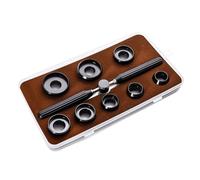Juqoyue Kits de Herramientas para Relojes de 9 Piezas 5537 Juego de ExtraccióN de Abridor de Cubierta Trasera de Reloj Llave y 8 Troqueles Accesorios de ReparacióN de Relojes