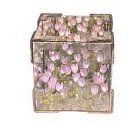 Juqoyue Lámpara de Espejo con Forma de Cubo de Tulipán Hecha A Mano con Forma de Tulipán, para Dormitorio, Mesa de Dormir, Luz de Noche Pequeña, Regalo