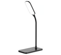 Juqoyue Lámpara Escritorio LED de 15 W, Lámpara Escritorio con Carga Inalámbrica, Luz Ajustable, Protección para Ojos, Lámpara de Escritorio Flexible con Activación Táctil, Color Negro