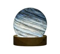 Juqoyue Luz LED de Noche con Forma de Bola de Cristal y Planeta 3D, Luz de Noche con Forma Luna y Galaxia, Luz de Noche USB para Dormitorio, Lámpara de Decoración de Mesa con A
