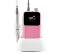 Juqoyue Máquina Pulidora de Uñas Inalámbrica de Sobremesa Rectangular de 35 000 RPM, Pulidora Eléctrica de Uñas Recargable e Inalámbrica con Enchufe Europeo