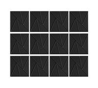 Juqoyue Paquete De 12 Paneles AcúSticos Autoadhesivos De 11,8 X 11,8 Pulgadas, Paneles De Espuma A Prueba De Sonido (Negro)