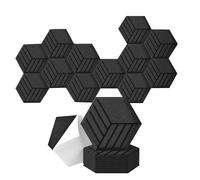 Juqoyue Paquete de 12 Paneles Acústicos Autoadhesivos, Paneles de Pared Insonorizados de 14 X 12 X 0,4 Pulgadas, Paneles Absorbentes de Sonido, B