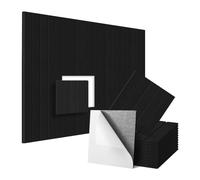 Juqoyue Paquete de 12 Paneles de Espuma A Prueba de Sonido de 12x12x0,4 Pulgadas, Paneles de Pared Acústicos Autoadhesivos, para Tratamiento Acústico Negro
