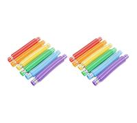 Juqoyue Paquete de 2,9 cm Tubo LED Tubo Telescópico de Descompresión Tubo de Ventilación Luz LED Tubo de Agua Caja de Color 12 Piezas Raya de Dos Colores