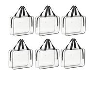Juqoyue Paquete de 6 Bolsas de Almacenamiento de Juguetes, Bolsas de Almacenamiento Transparentes Reutilizables con Bolsillo Frontal, Bolsas Organizadoras de Juguetes A Prueba de Agua