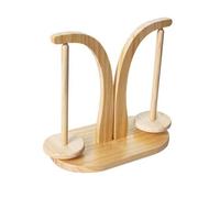 Juqoyue Portabobinas de Madera de Doble Eje con Disco Portabobinas de Lana Tejido A Mano Eje de Lana de Madera Herramienta Giratoria Barniz de Color
