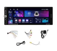 Juqoyue Radio para Coche de 1DIN y 6,9 Pulgadas, Reproductor Multimedia de 2+32 GB, Navegación GPS, WiFi, Carplay, Android Auto, FM/RDS, Mirror Link, Audio para Coche