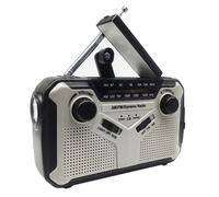 Juqoyue Radio solar AM/FM, radio portátil con manivela dinamo de emergencia con batería recargable de 2500 mAh, alarma SOS para campamento