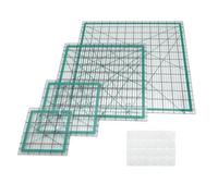Juqoyue Reglas de Acolchado, 4 Plantillas de Acolchado Cuadradas, Reglas de Acrílico con 24 Anillos Antideslizantes
