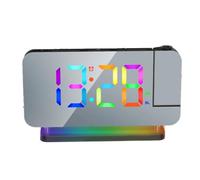 Juqoyue Reloj Despertador con Proyección de Radio FM con Luz RGB, Pantalla LED, Reloj Despertador de Escritorio, Brillo Ajustable en