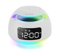 Juqoyue Reloj Despertador Portátil con Luz LED RGB, Receptor de Radio con Bluetooth Inalámbrico y Función de Repetición de Alarma Dual, A