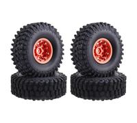 Juqoyue Ruedas Beadlock 1.9 y Neumáticos de Goma de 120 mm de Diámetro para Coche RC 1/10 AXIAL SCX10 II -4 T6 Naranja