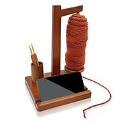 Juqoyue Soporte de Madera para Teléfono con Soporte para Hilo, Soporte de Madera para Hilo con Soporte para Teléfono, Soporte Magnético para Carretes de Hilo de Madera Marrón