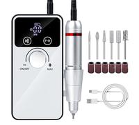 Juqoyue Taladro Eléctrico Portátil para Uñas V5, Amoladora de Uñas Profesional, Estilo Bolígrafo, Máquina Pulidora de Uñas Recargable, Máquina para Decoración de Uñas