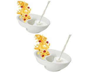 Juqoyue Tazón de Cereales Dividido, Tazones Reutilizables para Bocadillos y Salsas para Yogur, Leche, Bayas, Papas Fritas y Ketchup