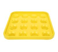 Juqrelith Bandeja para Bolas de Billar Plástica Negra, 16 Agujeros, 25x25x4 cm - Almacenamiento Seguro, Material Resistente, Ideal para Salas de Snooker y Pool (Amarilla)