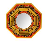 Juqrelith Espejo Bagua Feng Shui, 8 Pulgadas, Tabla de Partículas de Madera y Metal, Decoración China para Protección y Energía Positiva - Fácil de Colgar, Ideal para Entrada y Regalo de