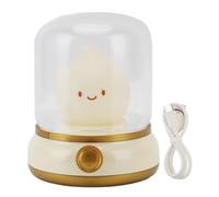 Juqrelith Lámpara de Noche con Efecto Llama, Dimmable, Recargable USB, Luz Cálida, Diseño Retro y Portátil - Control Fácil, Ambiente para Dormitorios y Decoración