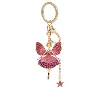 Juqrelith Llavero de Aleación Rosa, Diseño de Bailarina Exquisita, Colgante Decorativo para Coche - Acabado Pulido, Material Resistente, Regalo Ideal