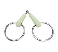Juqrelith Mordida de Caballo Snaffle, Acero Inoxidable, Recubierta de Goma, Anillo Suelto, Ligera y Segura - Cómoda y Atractiva para Entrenamiento y Monta