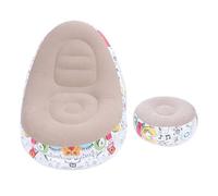 Juqrelith Sofá Inflable Lounge, Estilo Graffiti Cartoon, Flocking Suave, con Reposapiés, Ligero y Portátil - Diseño Divertido, Material Cómodo, Ideal para Salón y Dormitorio