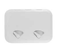 Juqrelith Tapa de Registro Cuadrada para Acceso en Cubierta, ABS Estabilizado UV, 315x440mm, Blanco - Resistente y Antideslizante, Fácil Instalación para Barcos y Yates