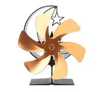 Juqrelith Ventilador para Estufa 6 Aspas, Potencia Térmica, Circulación Rápida del Viento, Diseño Media Luna, Aleación de Aluminio - Sin Energía Externa, Silencioso, Ideal para Estufas de (Clima)