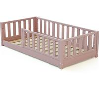 Jurababy Cama infantil de madera 70x140 cm - Rosa empolvado
