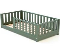 Jurababy Cama infantil de madera 70x140 cm - Verde Salvaje