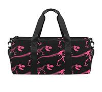 Jurassic Dinosaur Bones Pink Pattern Sports Gym Bag Fitness Workout Duffel Bag Travel Bag Tote Bag Equipment Bag for Women Men, multicolor, 17.7x9x9 inches