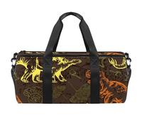 Jurassic Dinosaur Dino Sports Gym Bag Fitness Workout Duffel Bag Travel Bag Tote Bag for Women Men, multicolor, 17.7x9x9 inches