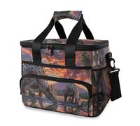 Jurassic Dinosaurs Forest - Bolsa térmica con aislamiento térmico para picnic o almuerzo, bolsa grande para playa, picnic, camping, viajes, hombres y mujeres