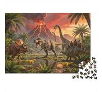 Jurassic Dinosaurs Puzzle 1000 Piece Material reciclable T-Rex Puzzles for Personas Mayores Relieve Senile Dementia Divertido Activity Great Regalo Idea 70x50cm/1000pcs