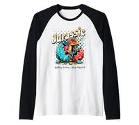 Jurassic Joy Baby Dinosaur Big Heart Cute Dino Art Camiseta Manga Raglan
