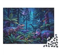 Jurassic Night Bosque Adult Jigsaws 1000Pc Reciclable Material Dinosaurs Jigsaw Puzzles Familiar Juego Tiempo Accesorios Familiar Y Friends Birthdays 52x38cm/1000pcs