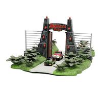 Jurassic Park 30th Anniversary Jurassic Gate Nano Scene Diorama w/ Two 1.65" Die-Cast Cars, Toys for Kids and Adults