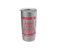 Jurassic Park 30th Anniversary Welcome to Isla Nublar Retro Vaso térmico de acero inoxidable de doble pared