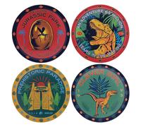 JURASSIC PARK - 4 Embossed Metal Coasters NUEVO