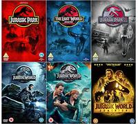 Jurassic Park 6 Movies UK Release DVD - Jurassic Park / The Lost World - Jurassic Park 2 / Jurassic Park 3 / Jurassic World / Jurassic World: Fallen Kingdom / Jurassic Park: Dominion DVD