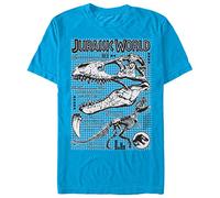 Jurassic Park - Camiseta oficial de la Brigada de Huesos del Mundo Jurásico para hombre - Azul - XX-Large