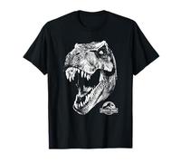 Jurassic Park Camiseta T-Rex Rugiente Blanca - Hombre - Talla S - Manga Corta - Color Negro